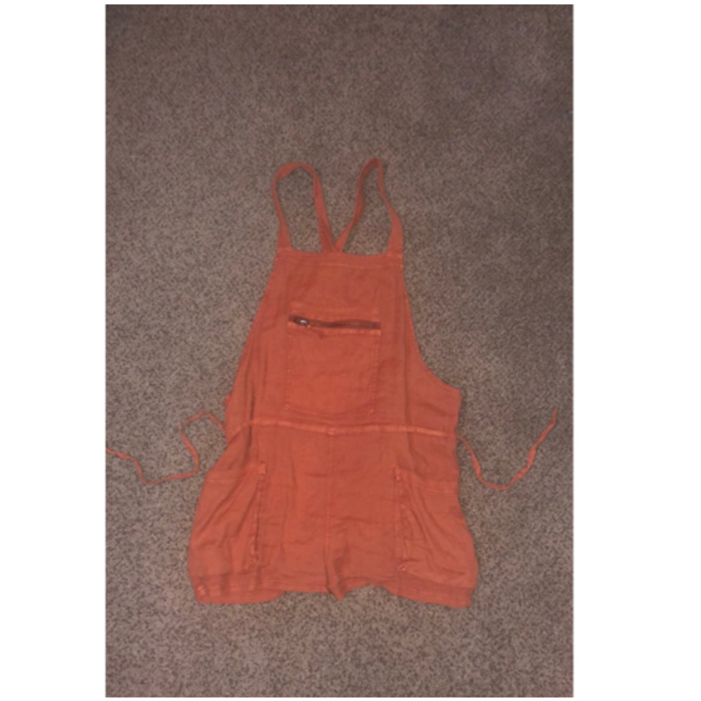 Free People Washed Shortalls Burnt Orange